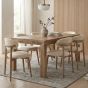 Light Mango 180cm Dining Table & 6 Scandi Mango Chairs (5 Colours)