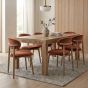 Light Dakota 180cm Dining Table & 6 Scandi Mango Chairs (5 Colours)