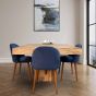 Light Mango Wood 120cm Cube Dining Table & 4 Zena Dining Chairs (2 Colours) - In Stock