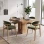 Light Dakota 90cm Cube Dining Table & 4 Scandi Chairs (5 Colours)