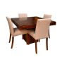 Dakota 120cm Cube Dining Table & 4 MIlan Fabric Dining Chairs