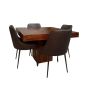 Dakota 120cm Cube Dining Table & 4 Henley Faux Leather Dining Chairs