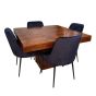 Dakota 120cm Cube Dining Table & 4 Henley Velvet Dining Chairs