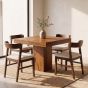 Dakota Mango Wood 120cm Cube Dining Table & 4 Oslo Dining Chairs (3 Colours) - Due 24th September