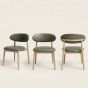 Scandi Green Faux Leather Oak Dining Chair - Due 9th July