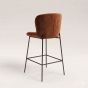 Rust Orange Velvet Bar Stool - Due 9th July