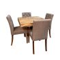 Light Mango Wood 90cm Cube Dining Table & 4 Milan Button Dining Chairs
