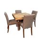 Light Mango Wood 90cm Cube Dining Table & 4 Milan Dining Chairs