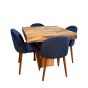 Light Mango Wood 90cm Cube Dining Table & 4 Zena Dining Chairs