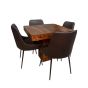 Dakota 90cm Cube Dining Table & 4 Henley Faux Leather Dining Chairs