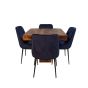 Dakota 120cm Cube Dining Table & 4 Henley Velvet Dining Chairs