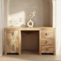 Light Dakota Mango Wood 160cm Office Desk - In Stock