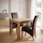 Light Dakota 80cm Dining Table & 2 Rollback Leather Dining Chairs - In Stock