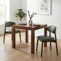 Dakota 80cm Dining Table & 2 Scandi Green Faux Leather Chairs - Due 19th October