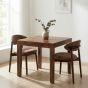 Dakota 80cm Dining Table & 2 Scandi Tan Faux Leather Chairs - Due 19th October