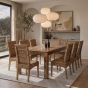 Dakota Light 220cm Dining Table & 8 Rattan Chairs (3 Styles) - In Stock