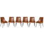 Set of 6 Henley Faux Leather Chocolate Chairs - In Stock