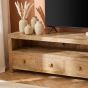 Light Dakota Mango Wood Large 200cm Media Unit - In Stock 
