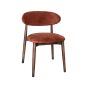 Light Dakota 220cm Mango Wood Dining Table & 8 Scandi Rust-Orange Velvet Oak Dining Chair - Due Late May