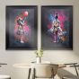 Girl With Bear Graffiti Framed Art - In Stock