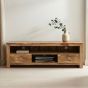 Light Dakota Mango Wood 145cm 2 Drawer Media Unit - Due 8th September