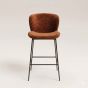 Rust Orange Velvet Bar Stool - Due 9th July