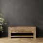 Oak Stain Dakota Mango Wood 110cm 6 Drawer Coffee Table - In Stock