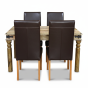  J40LS&4ALS - Small Jali Mango Light Dining Table and 4 Barcelona Chairs