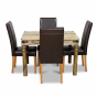  J40LS&4ALS - Small Jali Mango Light Dining Table and 4 Barcelona Chairs
