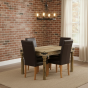  J40LS&4ALS - Small Jali Mango Light Dining Table and 4 Barcelona Chairs