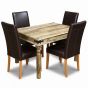  J40LS&4ALS - Small Jali Mango Light Dining Table and 4 Barcelona Chairs