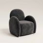 Charcoal Velvet Easy Swivel Chair - In Stock