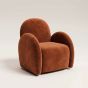 Rust Orange Velvet Easy Swivel Chair - In Stock