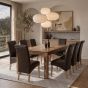Dakota Light 220cm Dining Table & 8 Leather Rollback Chairs - In Stock