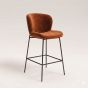Rust Orange Velvet Bar Stool - Due 9th July
