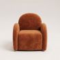 Rust Orange Velvet Easy Swivel Chair - In Stock