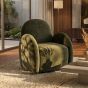 Green Velvet Easy Swivel Chair - In stock