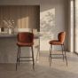 Rust Orange Velvet Bar Stool - Due 9th July