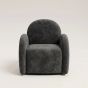 Charcoal Velvet Easy Swivel Chair - In Stock