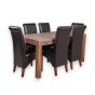Cube Natural 180cm Dining Table & 6 Rollback Chairs