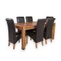 Cube Light Dining Table & 6 Rollback Chairs
