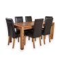 Cube Light 180cm Dining Table & 6 Brown Barcelona Chairs
