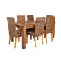 Cube Light Dining Table & 6 Rattan Dining Chairs