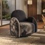 Charcoal Velvet Easy Swivel Chair - In Stock