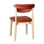 Cebu Rust Orange Velvet Oak Dining Chair (Light Legs) - Due 14th December