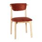 Cebu Rust Orange Velvet Oak Dining Chair (Light Legs) - Due 14th December
