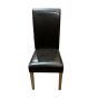 Ex Display Brown Leather Rollback Dining Chair (Dark Leg) (T514) - One Available