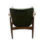 Green Velvet Oak Wood Armchair - Three Available