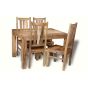 Light Mango Wood 120cm Dining Table & 4 Mango Wood Chairs