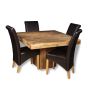 Light Dakota 120cm Cube Dining Table & 4 Rollback Chairs